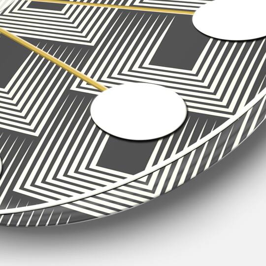 Designart 'Mimimal Black And White Design I Mid-Century Modern Wall Clock